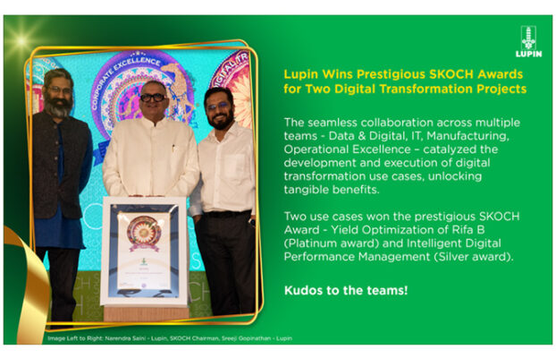Lupin Wins Prestigious SKOCH Awards for Two Digital Transformation Projects.